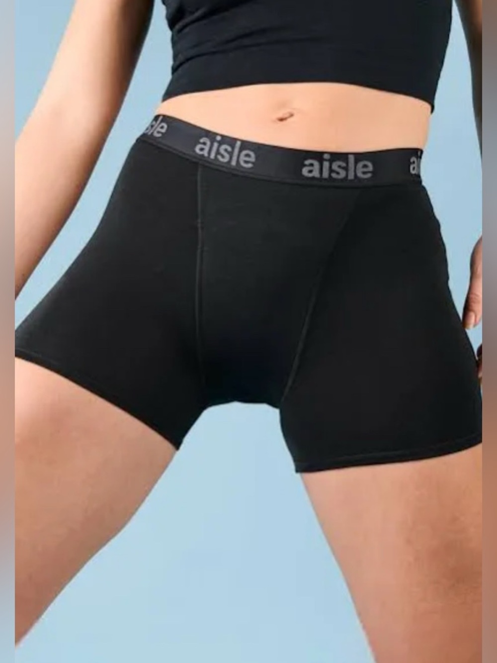 Aisle Black Boxer period underwear leak proof 2xs